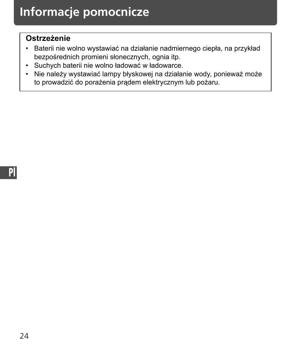 Informacje pomocnicze | Nikon Speedlite SB-400 User Manual | Page 169 / 218