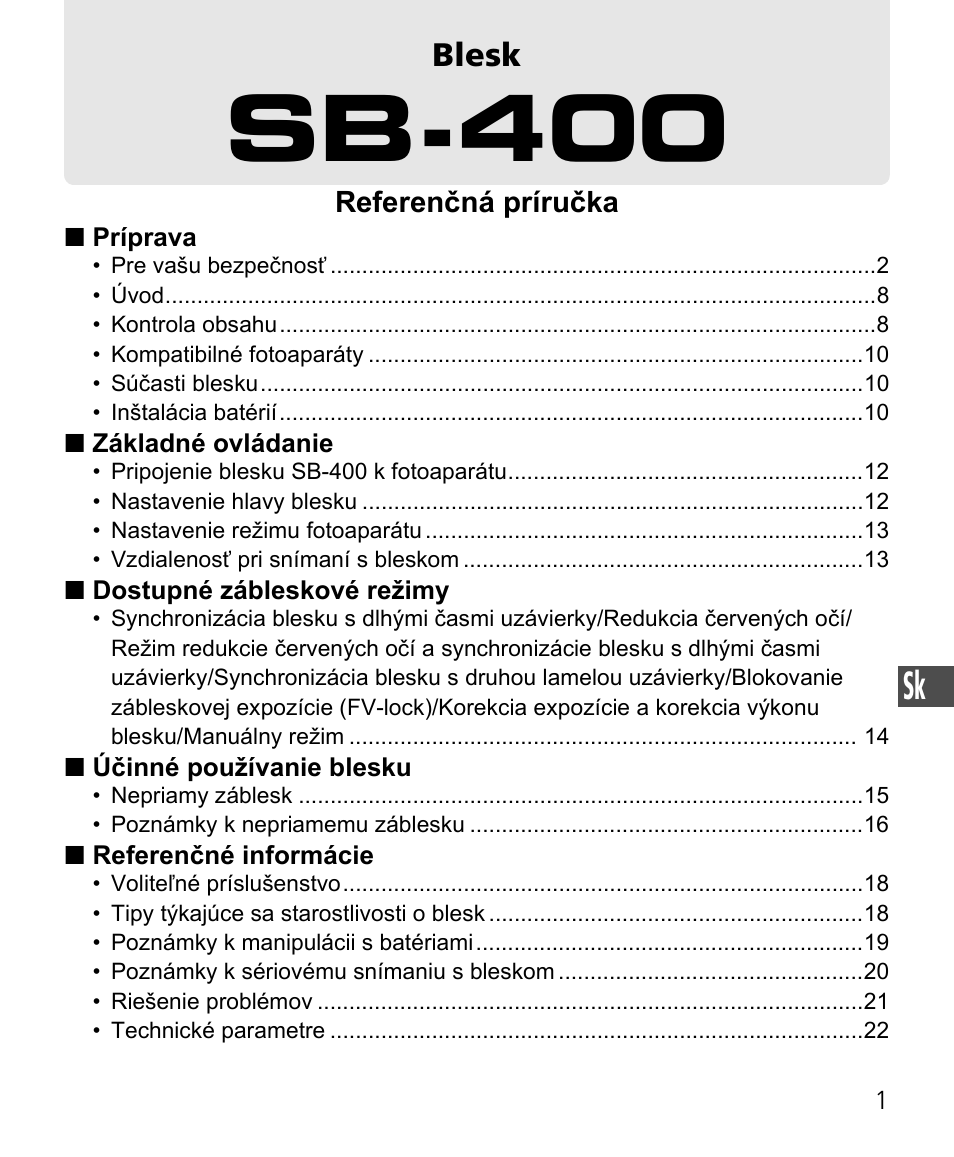 Sb-400 | Nikon Speedlite SB-400 User Manual | Page 194 / 218