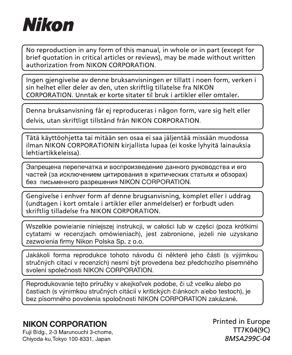 Nikon Speedlite SB-400 User Manual | Page 218 / 218
