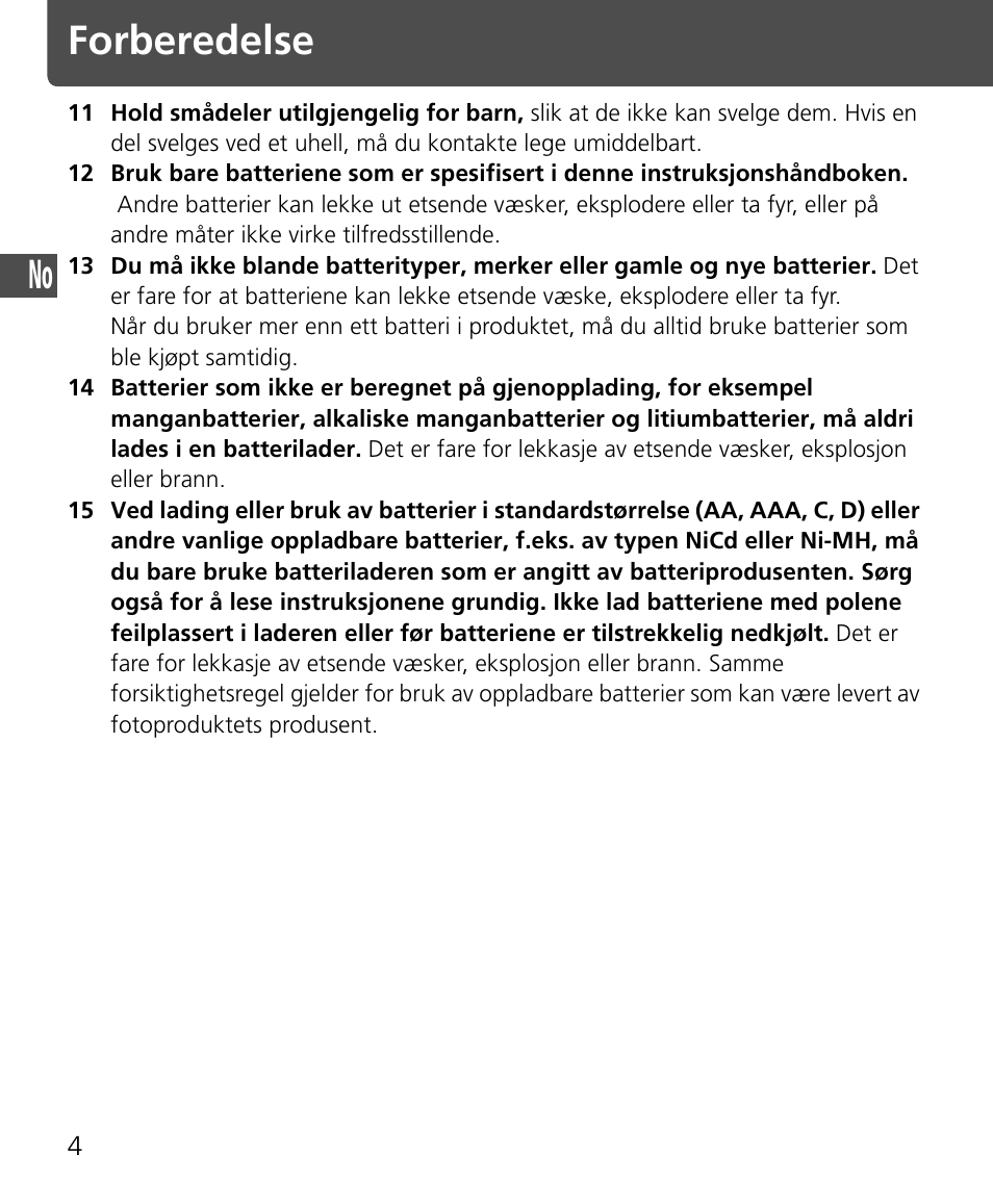Forberedelse | Nikon Speedlite SB-400 User Manual | Page 29 / 218