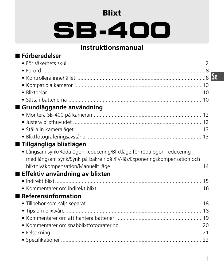 Sb-400 | Nikon Speedlite SB-400 User Manual | Page 50 / 218