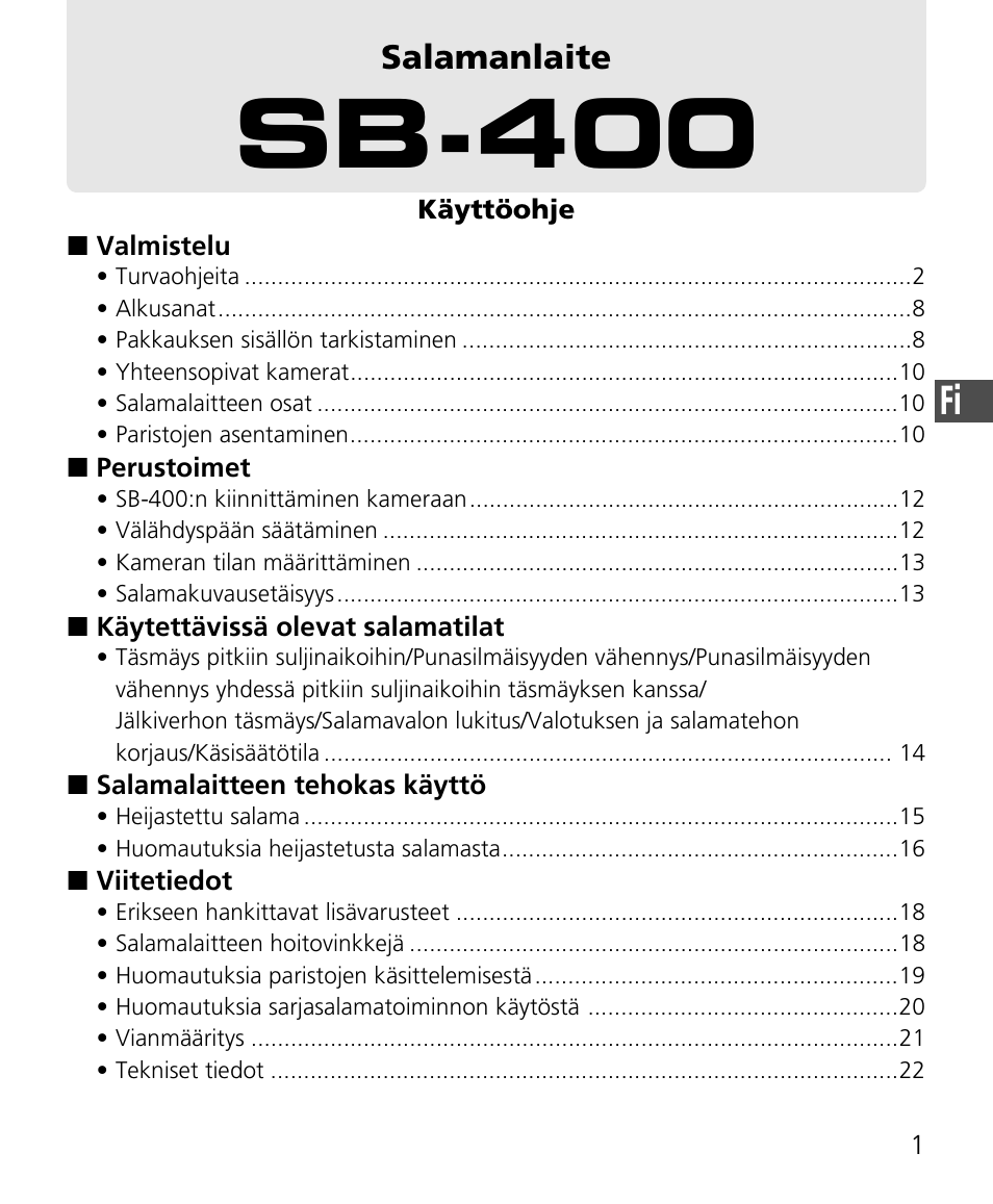 Sb-400 | Nikon Speedlite SB-400 User Manual | Page 74 / 218
