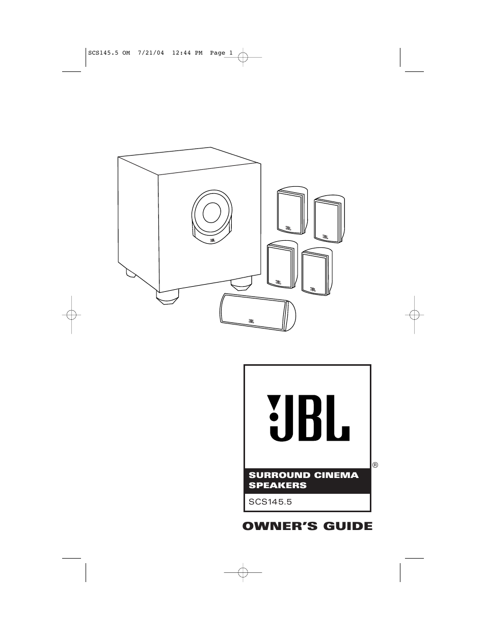 JBL SCS145.5 User Manual | 12 pages