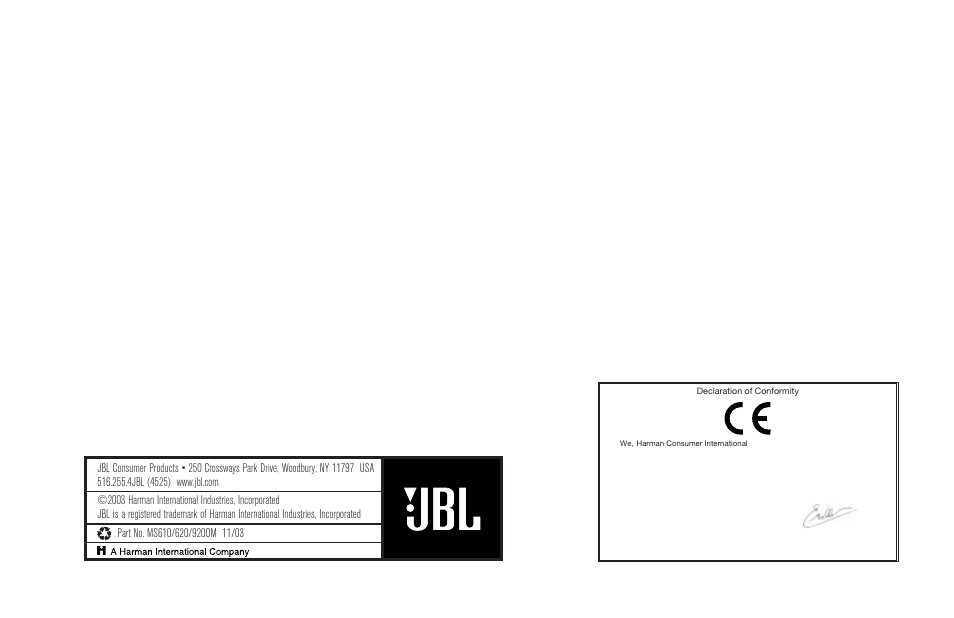 JBL MS620 User Manual | Page 4 / 4