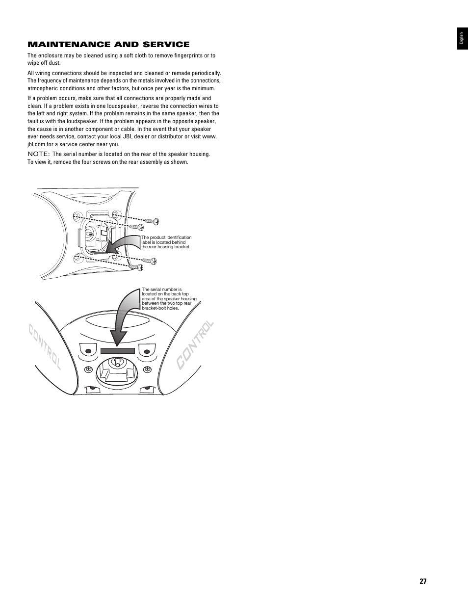 JBL CONTROL NOW AW User Manual | Page 27 / 30
