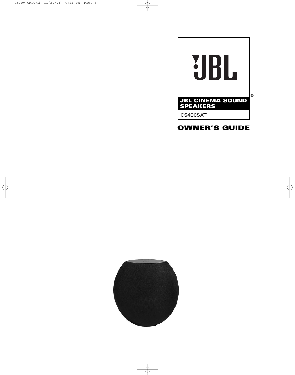 JBL CS400SAT User Manual | 8 pages