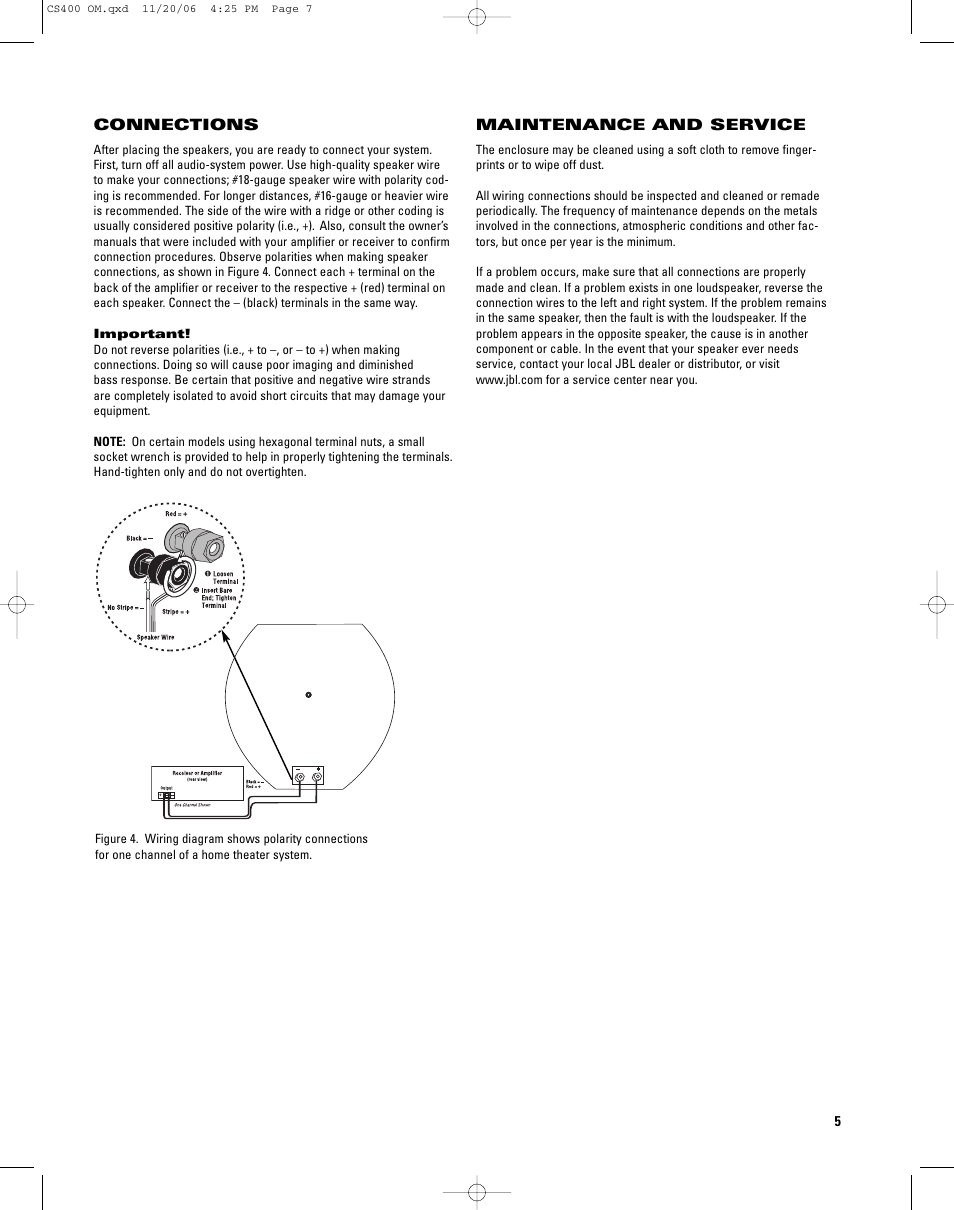 JBL CS400SAT User Manual | Page 5 / 8