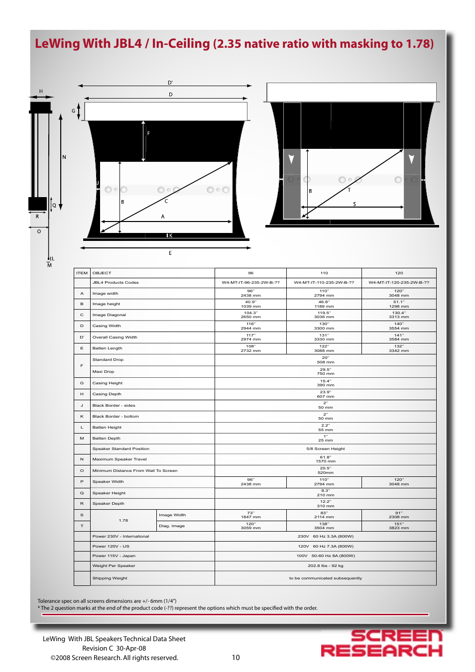 Lewing with jbl4 / in-ceiling | JBL Speakers User Manual | Page 10 / 18