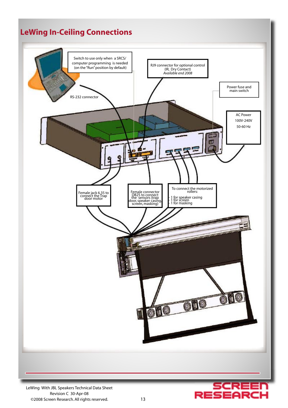 Lewing in-ceiling connections | JBL Speakers User Manual | Page 13 / 18