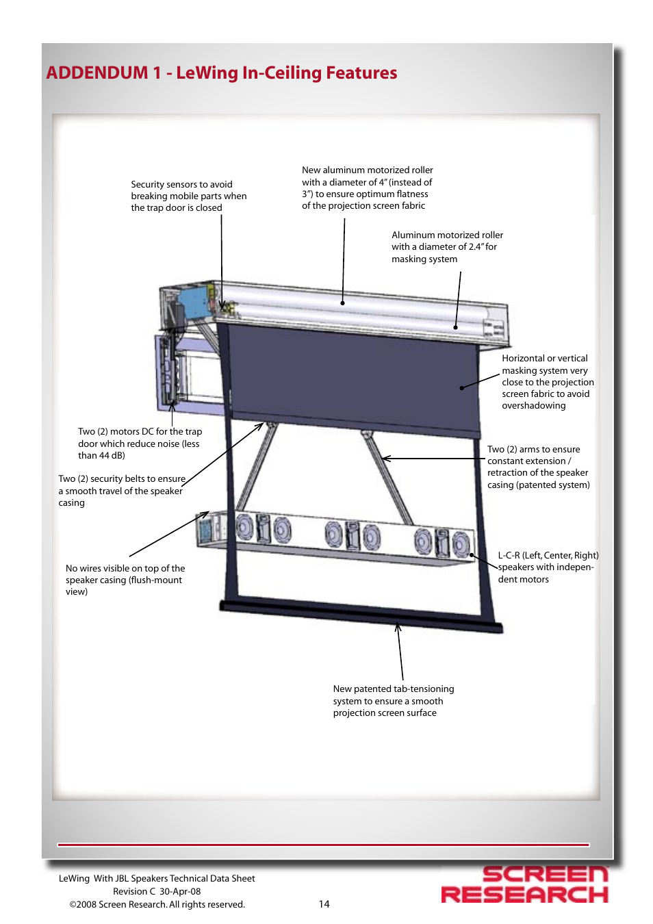 Addendum 1 - lewing in-ceiling features | JBL Speakers User Manual | Page 14 / 18