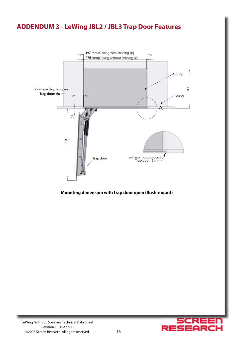 Addendum 3 - lewing jbl2 / jbl3 trap door features | JBL Speakers User Manual | Page 16 / 18