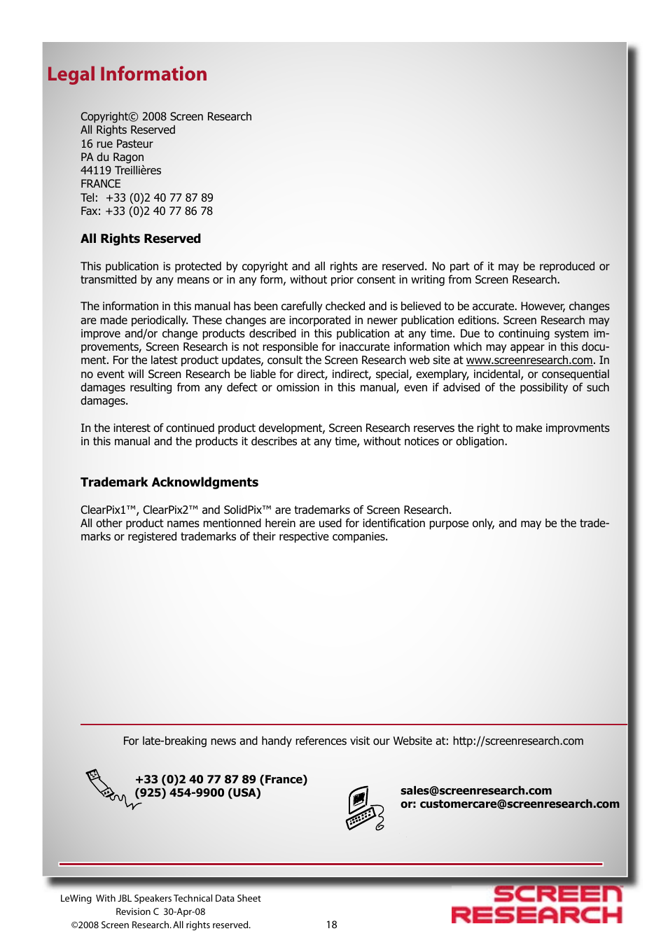 Legal information | JBL Speakers User Manual | Page 18 / 18