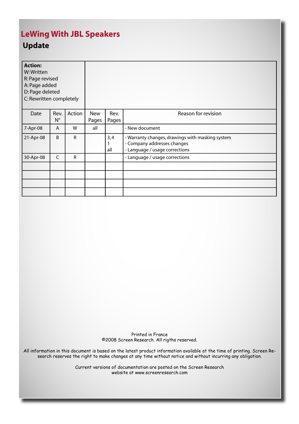 Lewing with jbl speakers, Update | JBL Speakers User Manual | Page 2 / 18