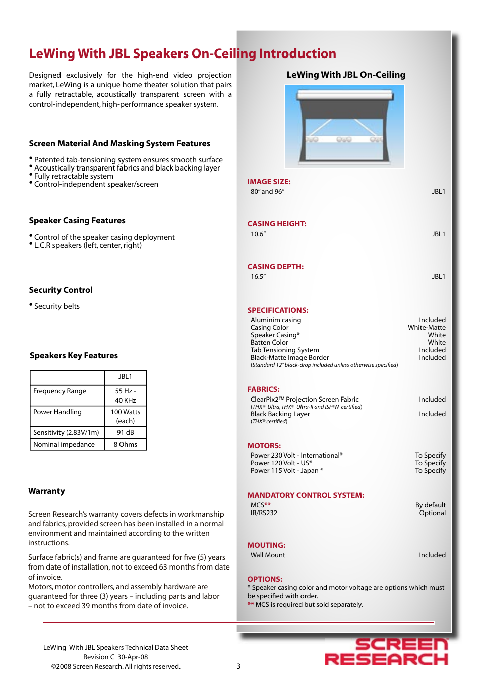 Lewing with jbl speakers on-ceiling introduction | JBL Speakers User Manual | Page 3 / 18