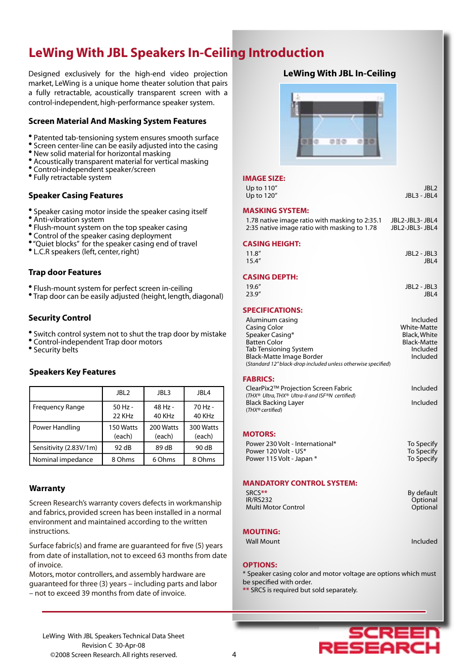 Lewing with jbl speakers in-ceiling introduction | JBL Speakers User Manual | Page 4 / 18