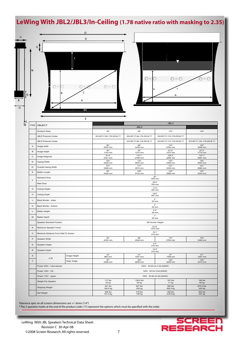 Lewing with jbl2/jbl3/in-ceiling | JBL Speakers User Manual | Page 7 / 18