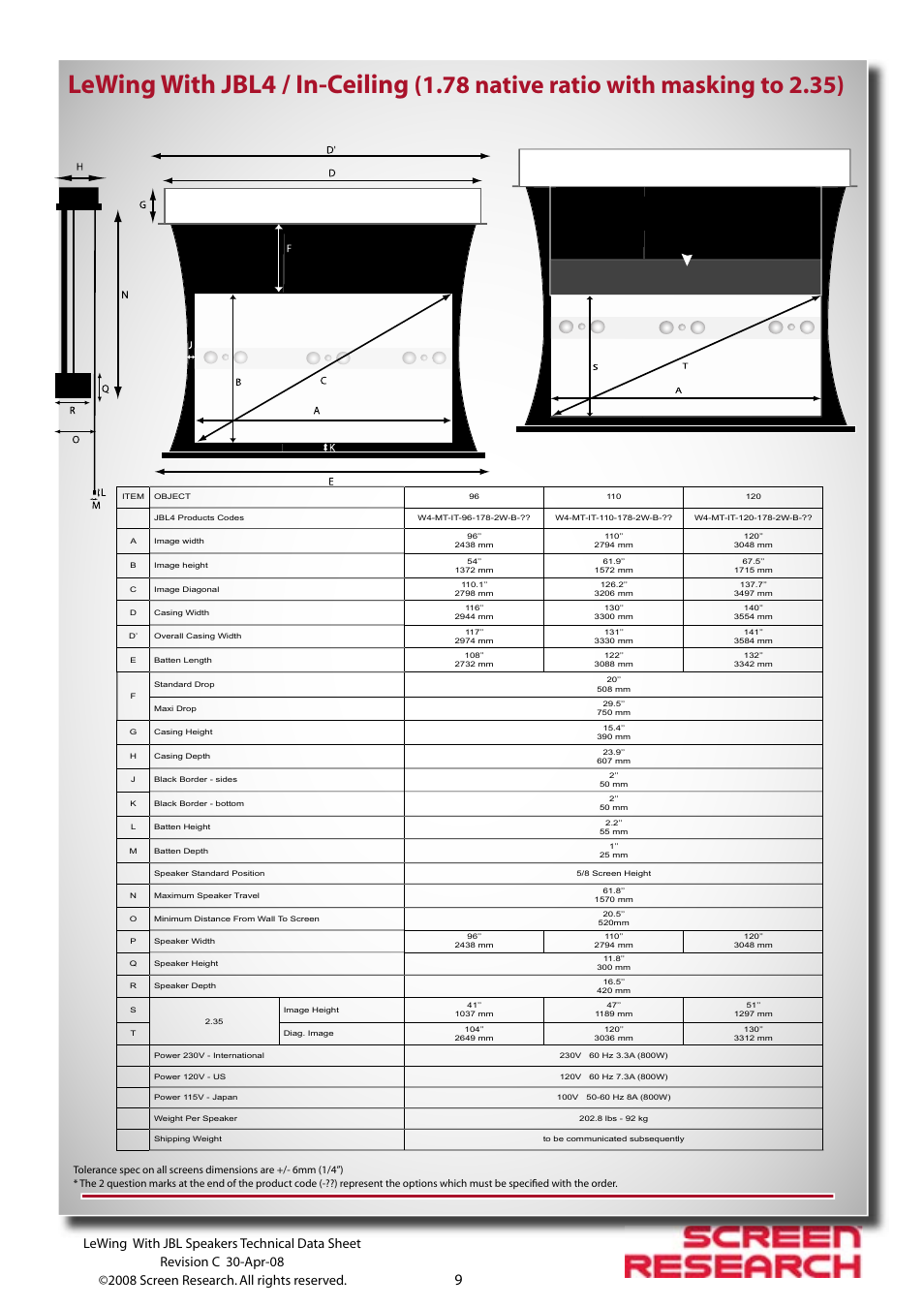 Lewing with jbl4 / in-ceiling | JBL Speakers User Manual | Page 9 / 18