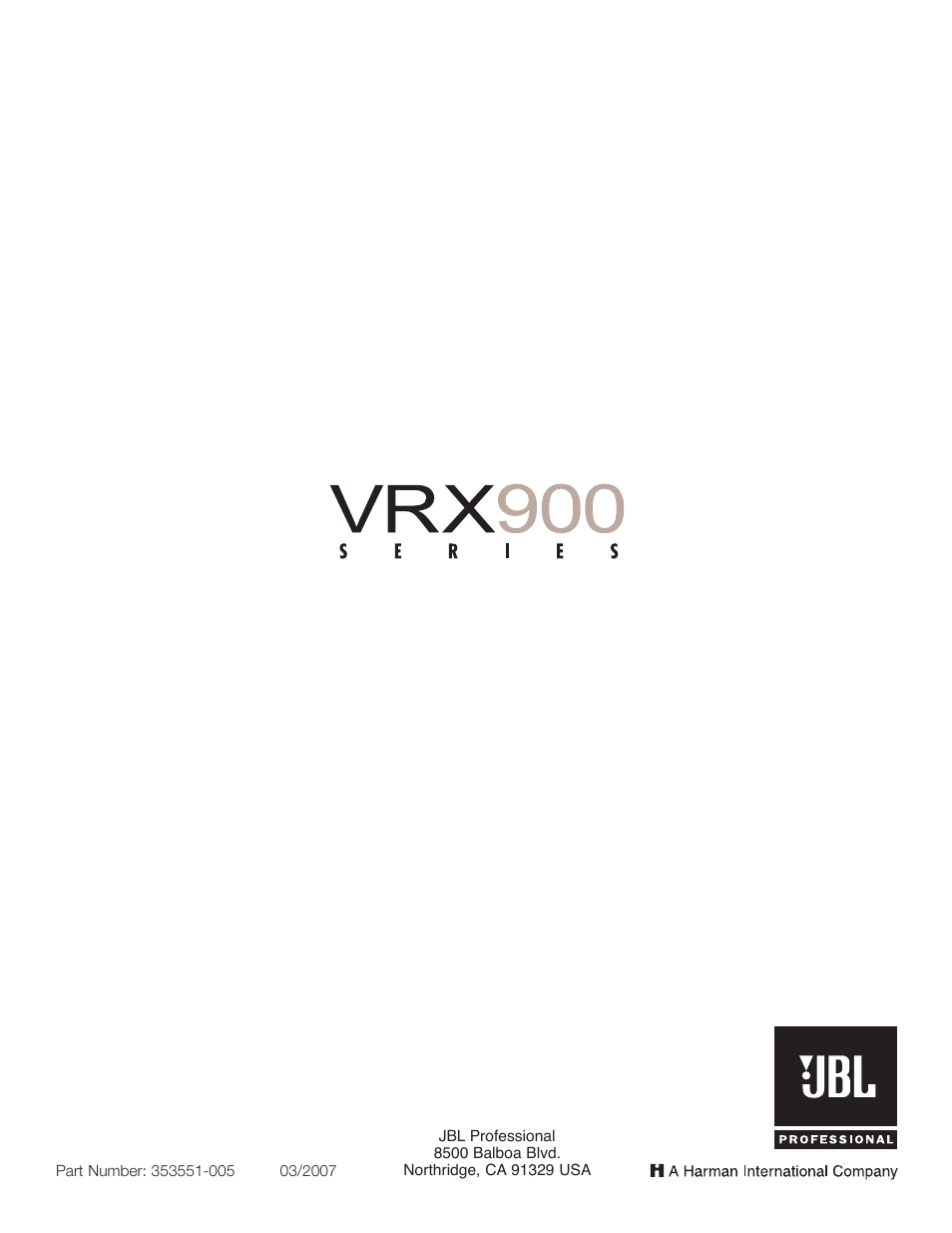 JBL VRX900 User Manual | Page 24 / 24