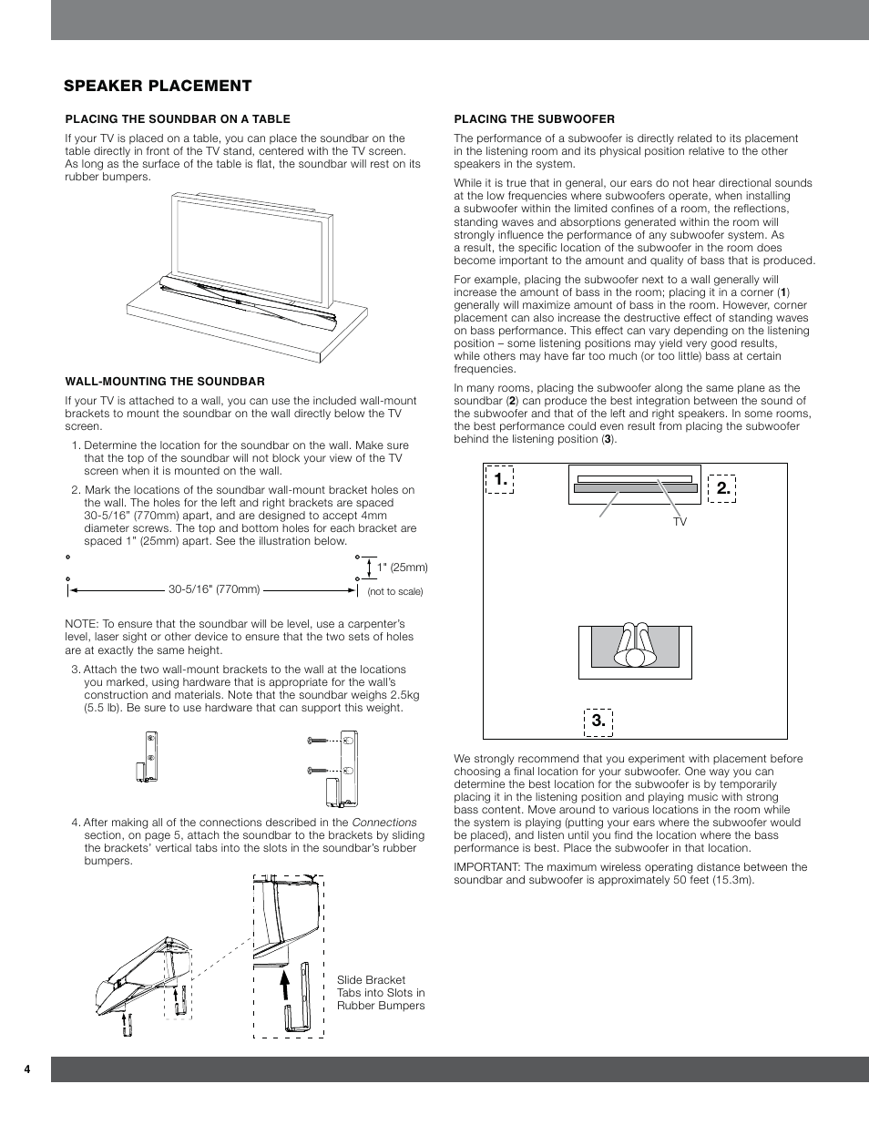 Speaker placement | JBL SB300 User Manual | Page 4 / 8