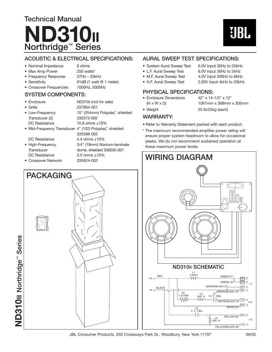 JBL ND310II User Manual | 2 pages