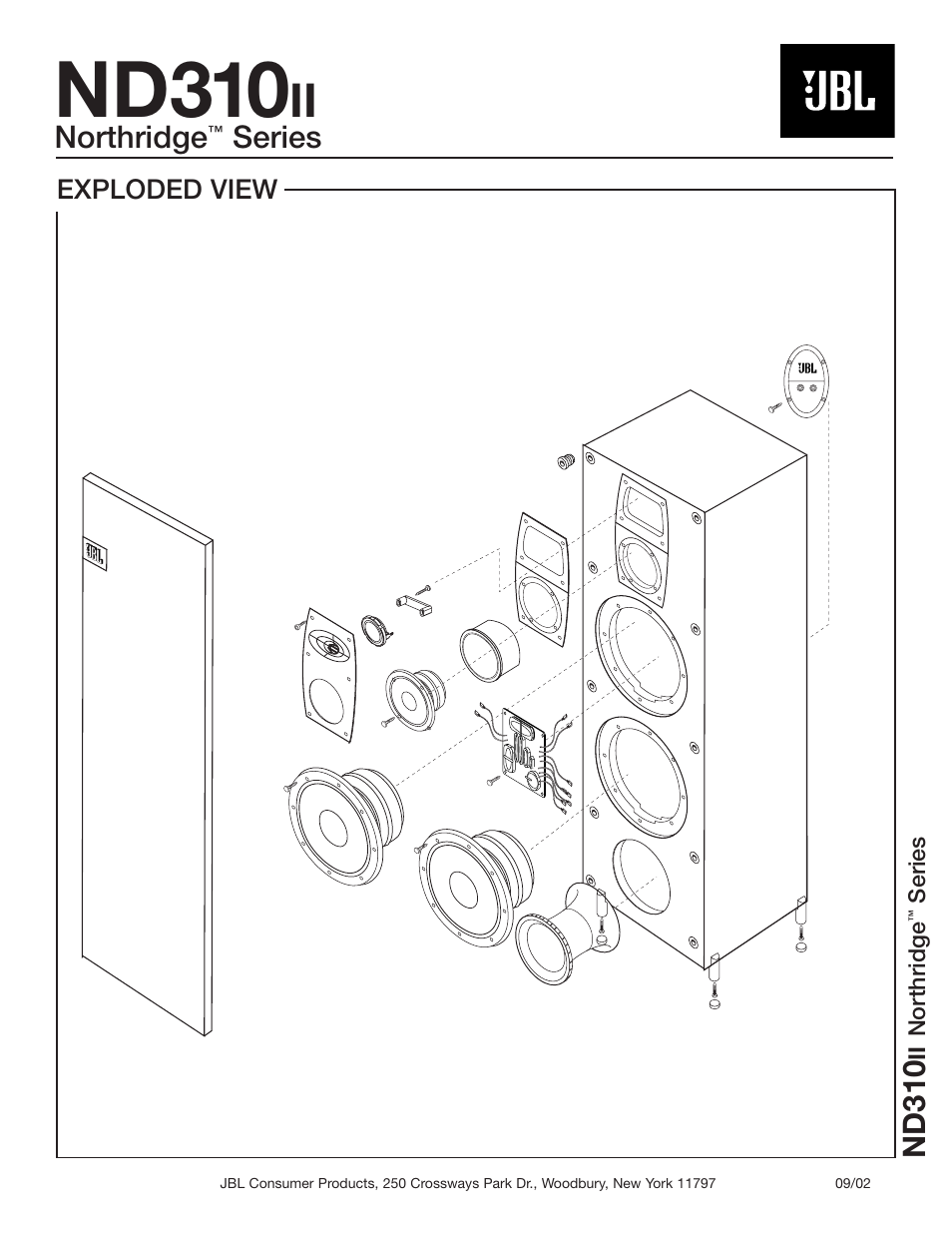 Nd310, Northridge, Series nd310 | Exploded view, Ii northridge, Series | JBL ND310II User Manual | Page 2 / 2