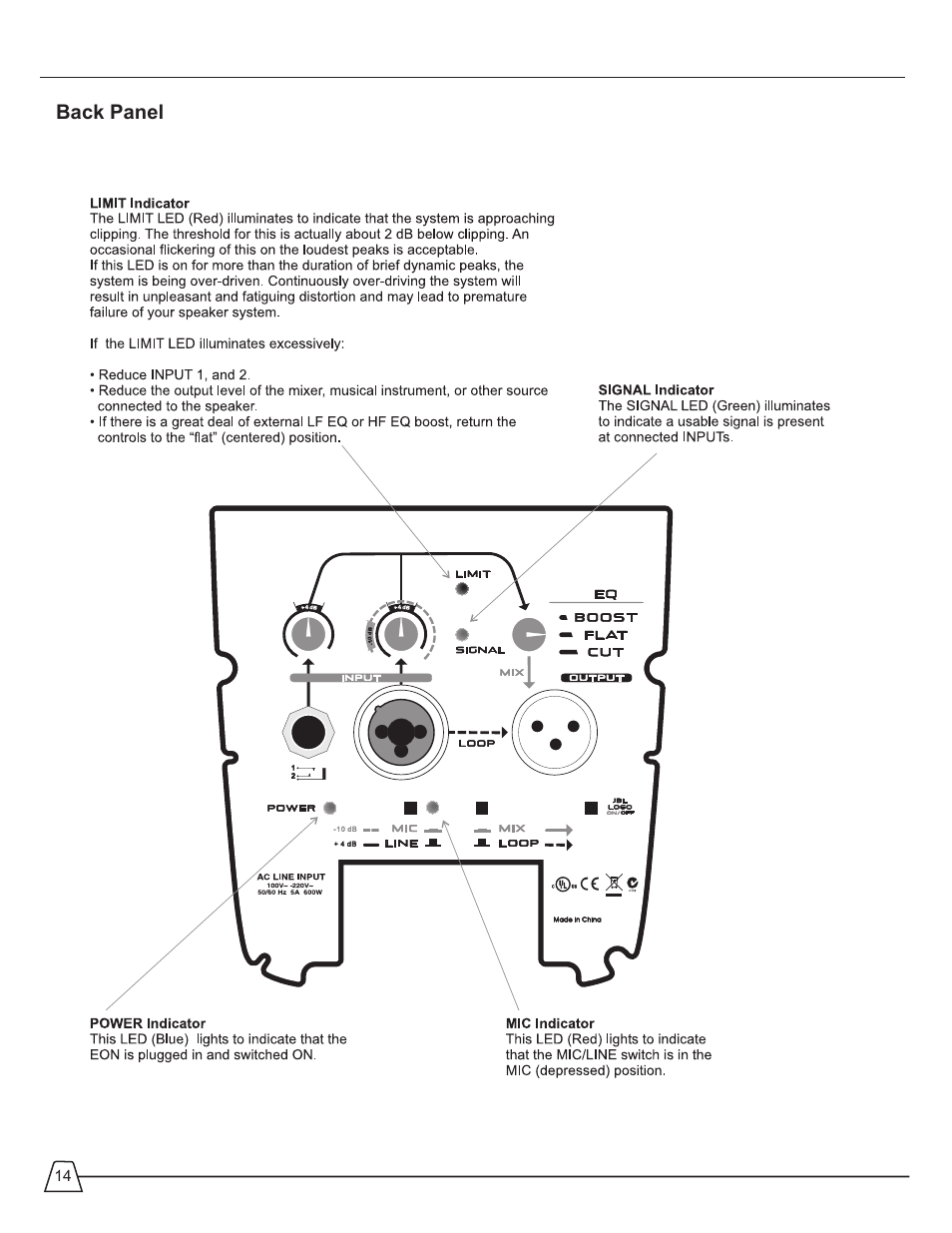 JBL EON 510 User Manual | Page 14 / 30