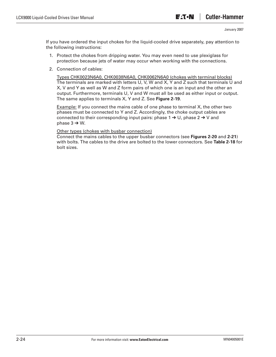 J. T. Eaton Liquid-Cooled Drives LCX9000 User Manual | Page 46 / 128
