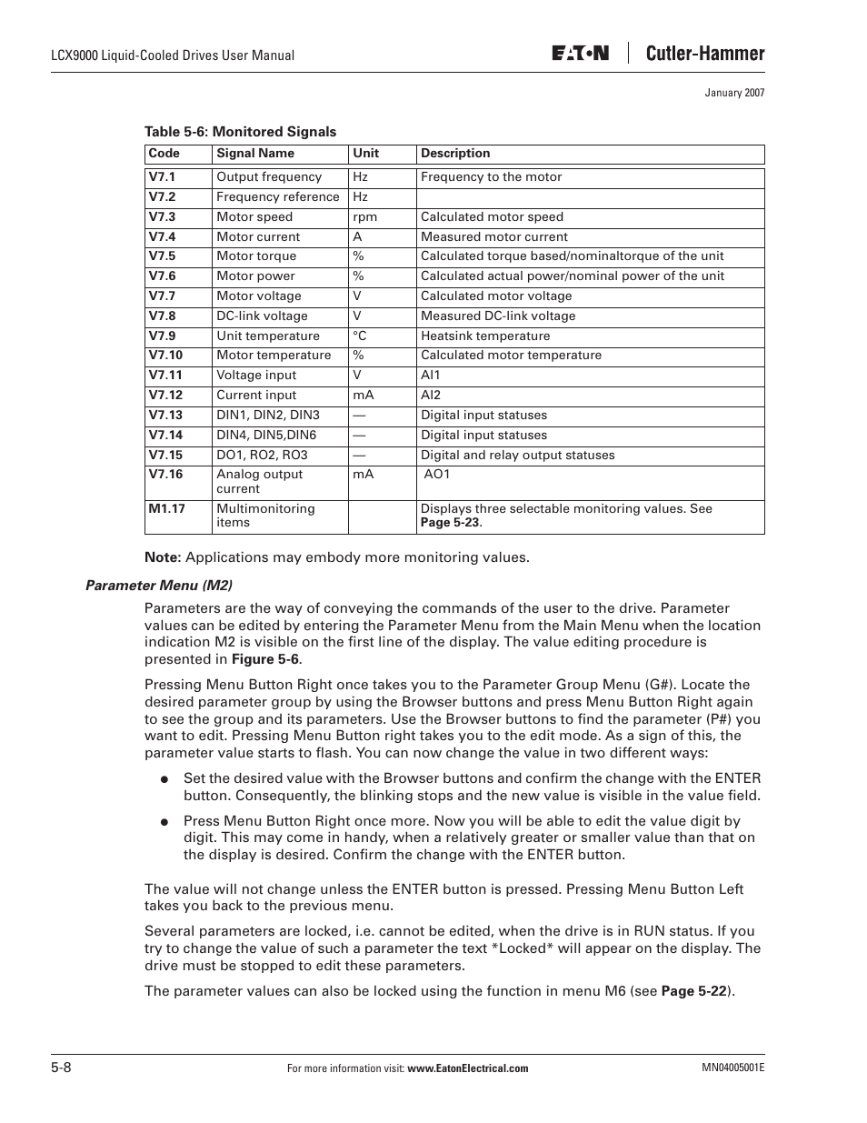 J. T. Eaton Liquid-Cooled Drives LCX9000 User Manual | Page 84 / 128