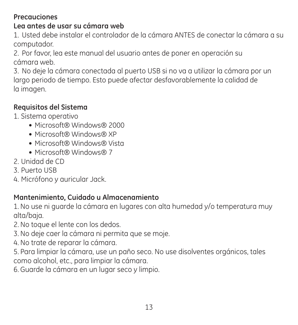 GE 98650 GE VoIP Webcam and Headset Kit User Manual | Page 15 / 26
