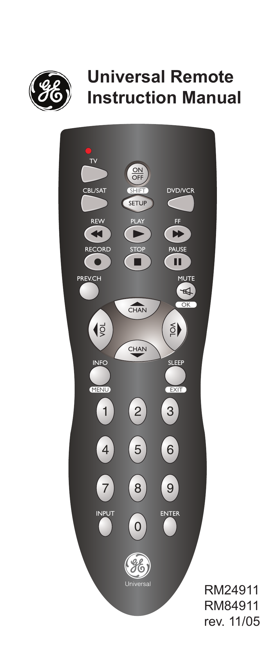 GE 84911 GE Universal Big Button Remote User Manual | 31 pages