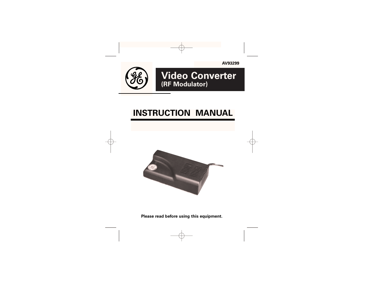 GE 93299 GE Video Convertor RF Modulator User Manual | 7 pages