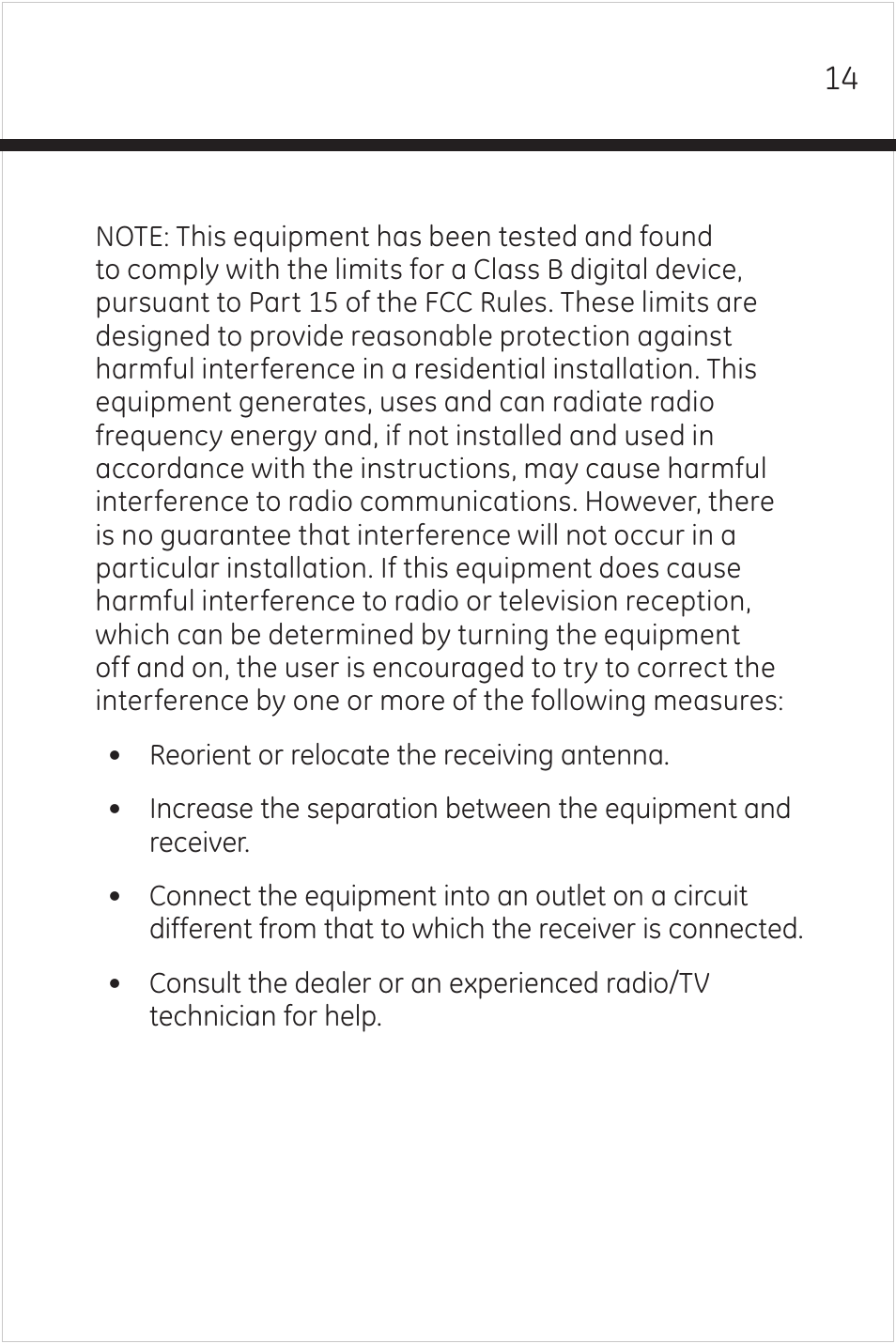 GE 51209 GE Wireless Motion-Sensing Alarm with Programmable Keypad User Manual | Page 14 / 14