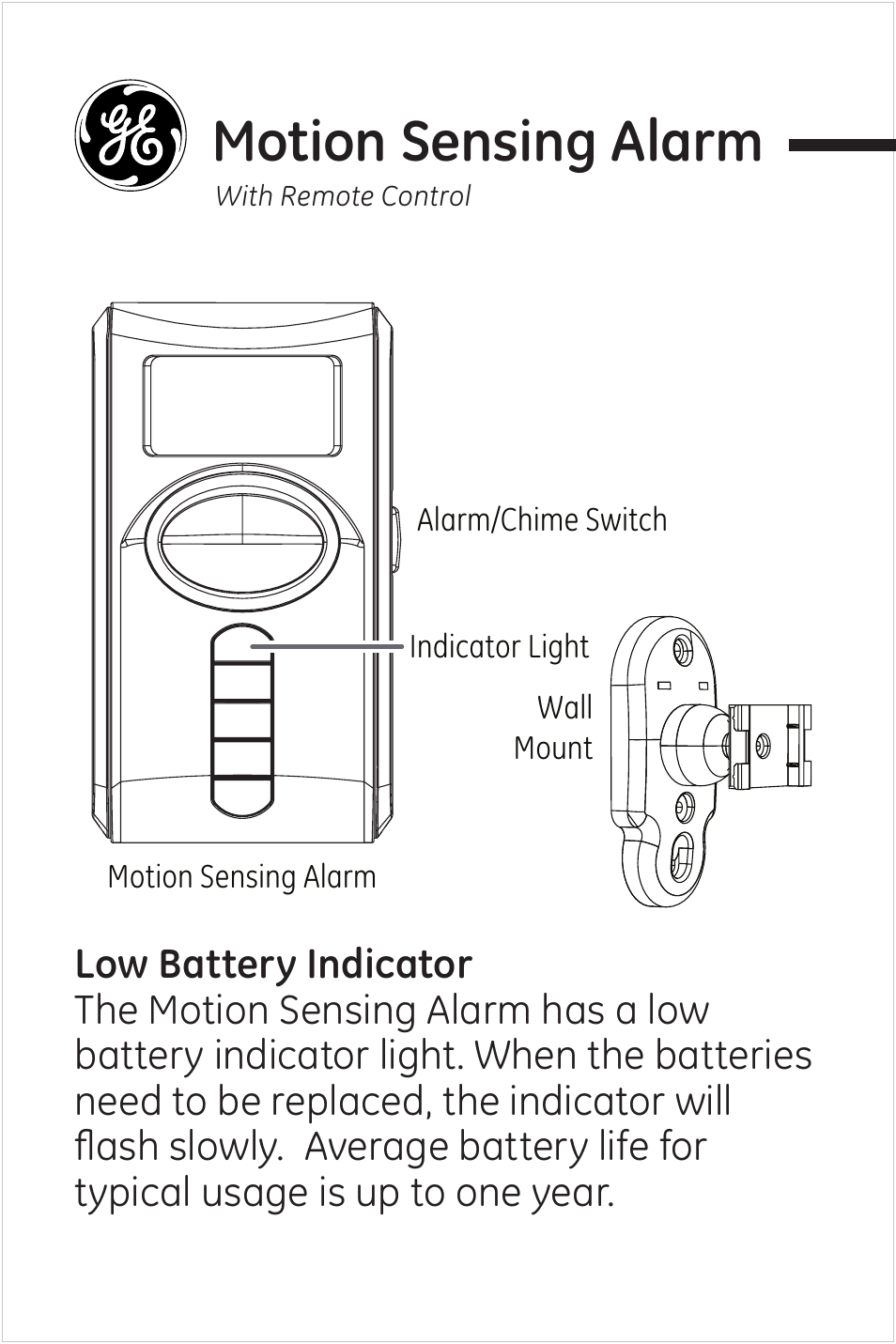 Motion sensing alarm | GE 51209 GE Wireless Motion-Sensing Alarm with Programmable Keypad User Manual | Page 3 / 14