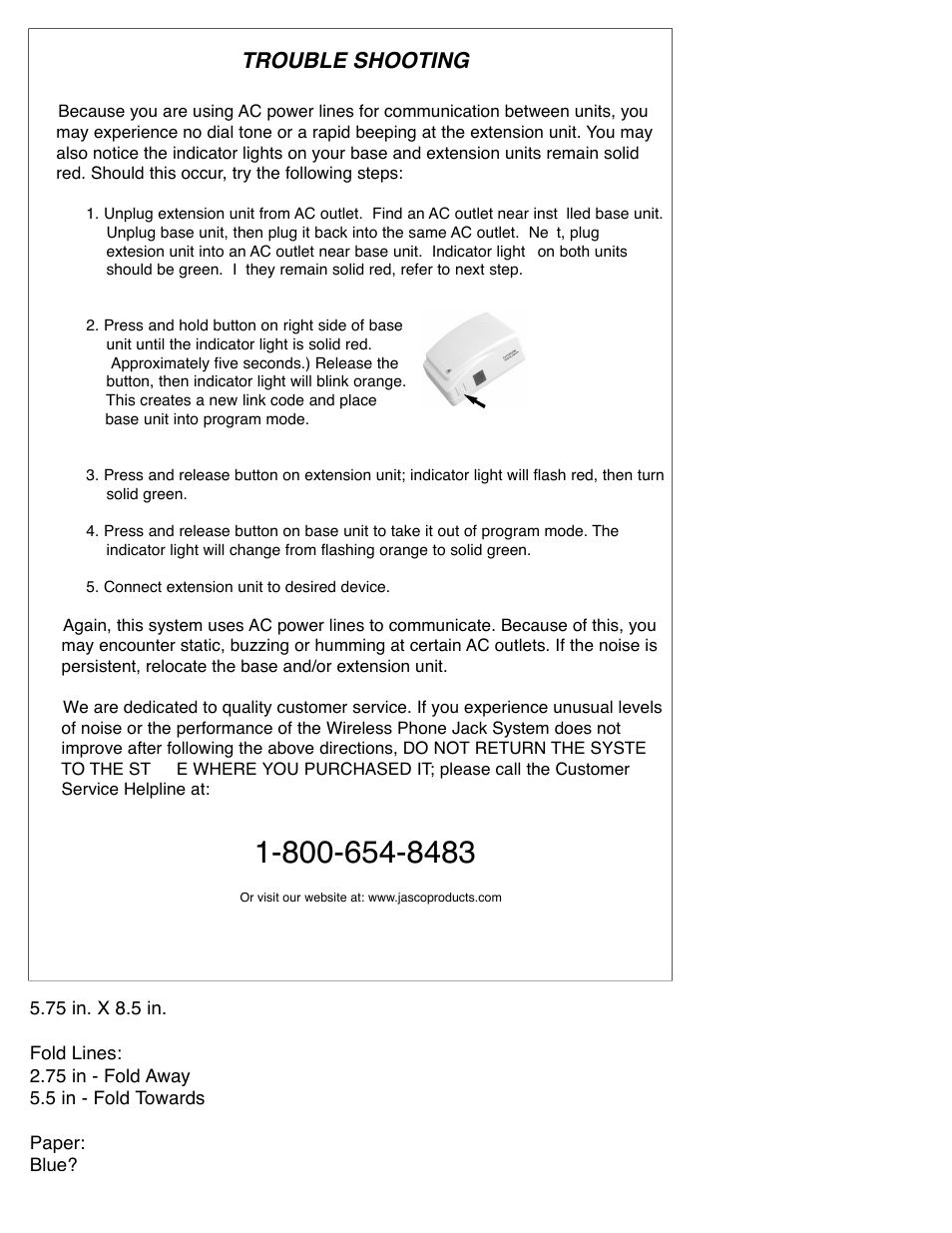 Trouble shooting | GE 86597 GE InstaJack User Manual | Page 2 / 2