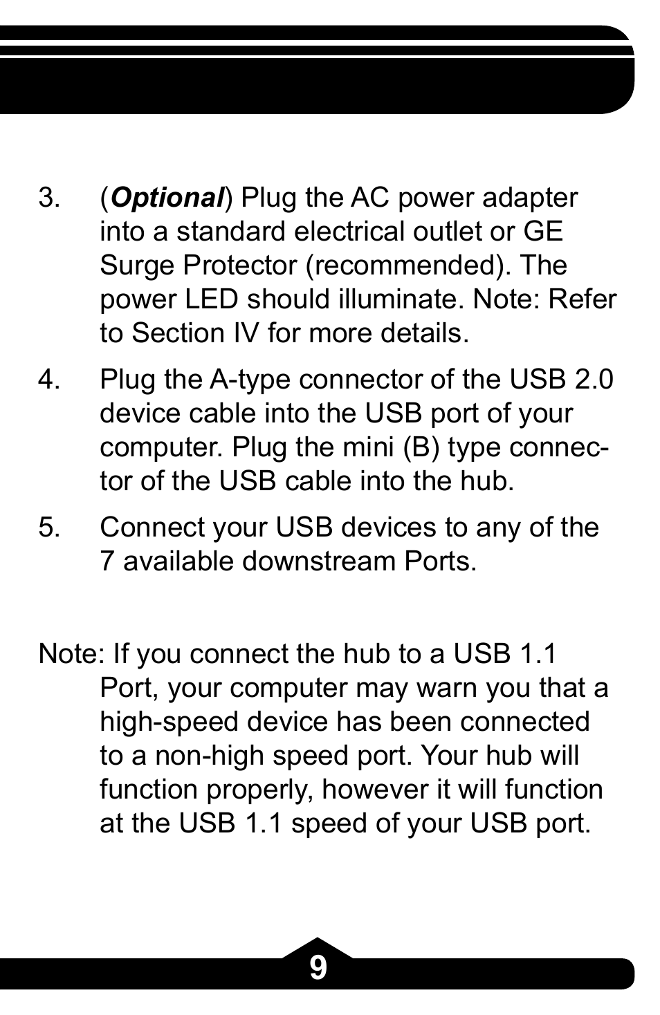 GE 97863 GE USB 2.0 7 Port Desktop Hub User Manual | Page 9 / 28