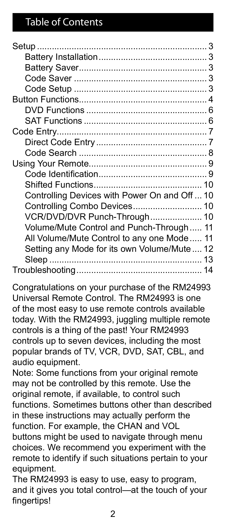 GE RM24993 User Manual | Page 2 / 16