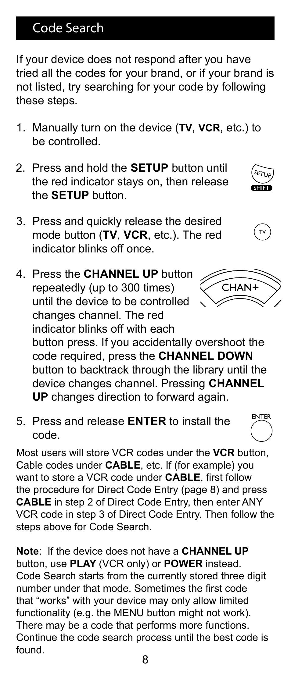 Code search | GE RM24993 User Manual | Page 8 / 16