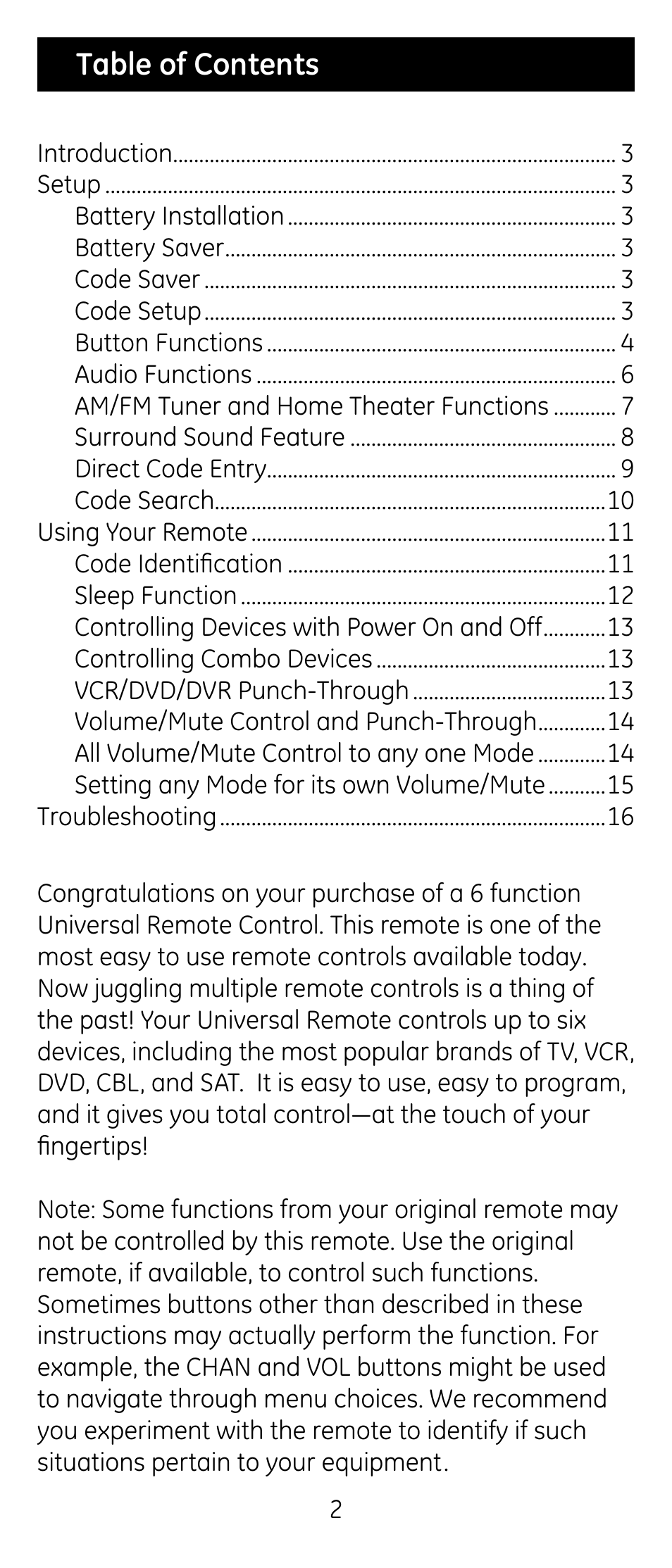 GE RM24926 User Manual | Page 2 / 34