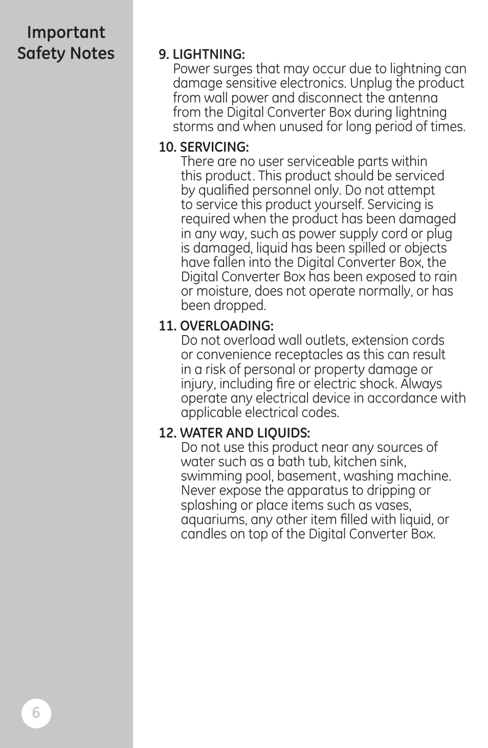 GE 22730 GE Smart Digital Converter Box User Manual | Page 6 / 23