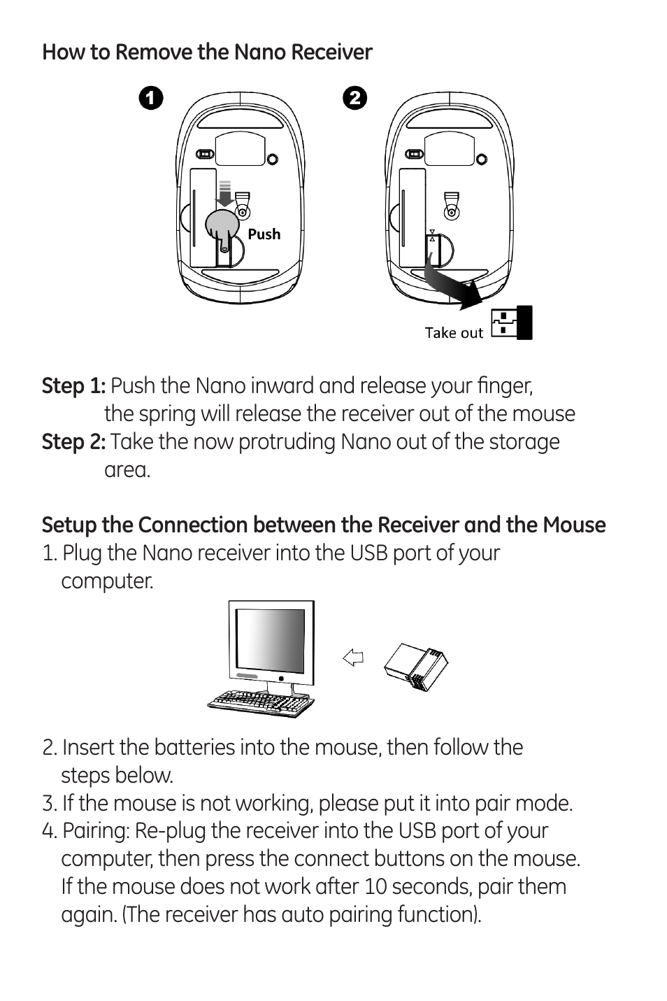 GE 98566 GE Wireless 2.4 GHz Mini Mouse User Manual | Page 3 / 10