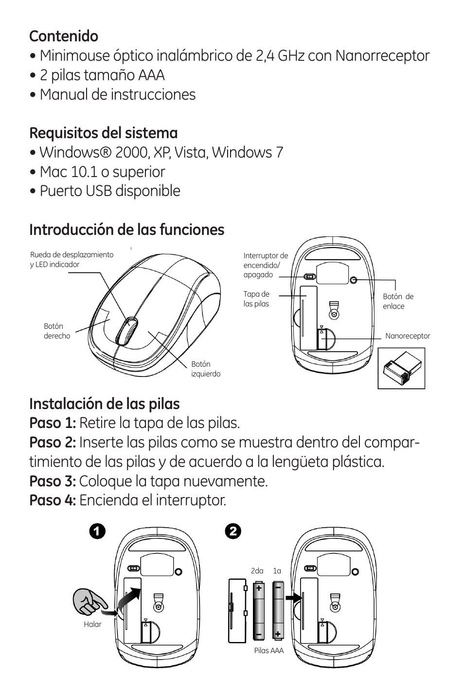 GE 98566 GE Wireless 2.4 GHz Mini Mouse User Manual | Page 7 / 10