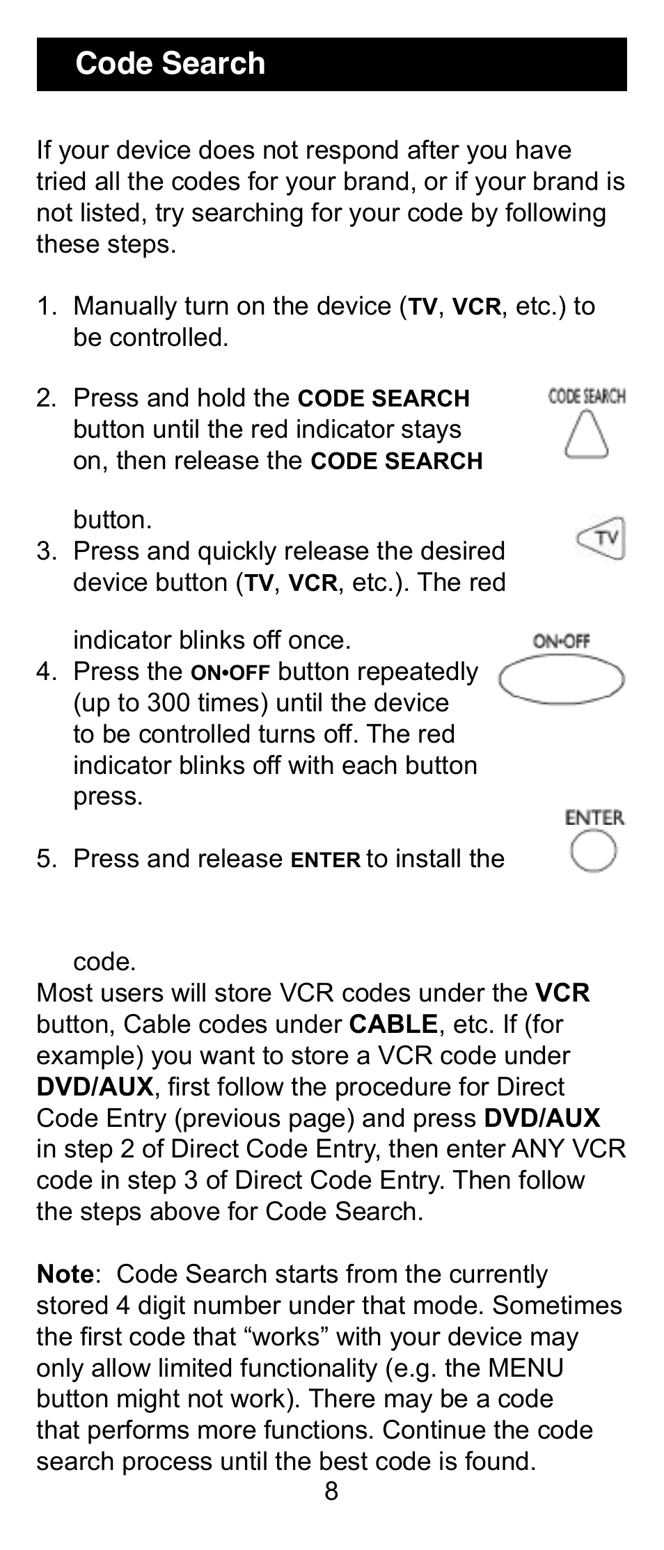 Code search | GE RM24906 User Manual | Page 8 / 16