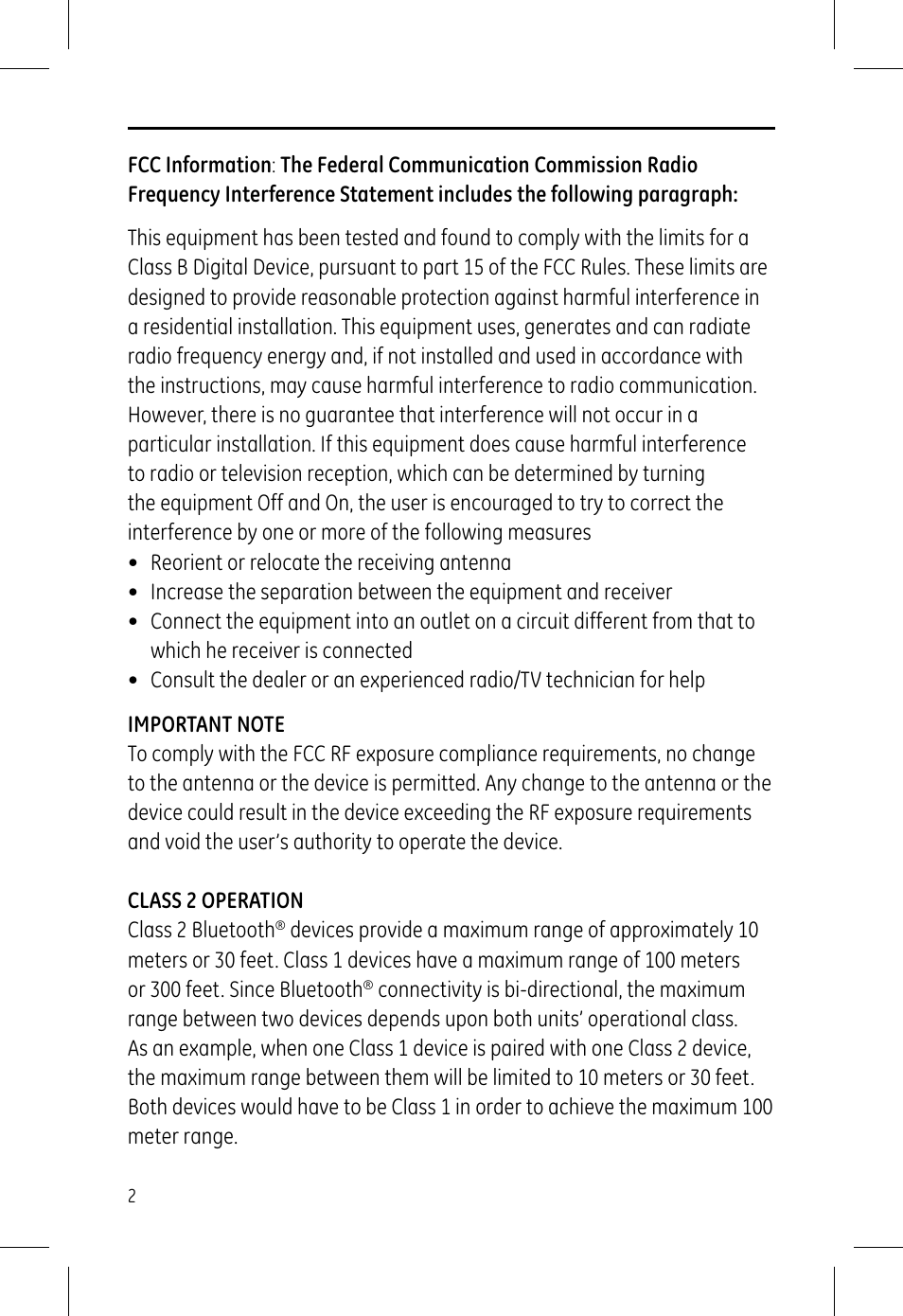 GE 99002 GE Bluetooth Stereo Headphones User Manual | Page 2 / 11