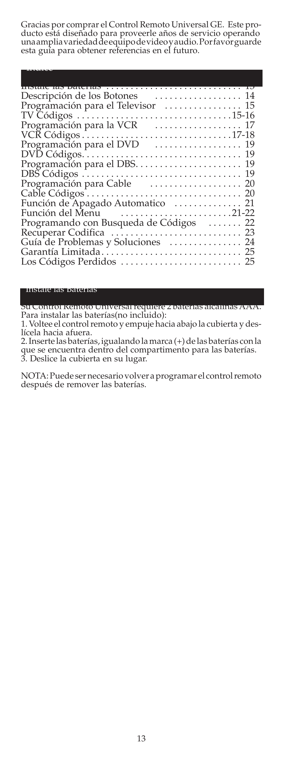 GE 24908 GE Universal Remote User Manual | Page 13 / 25