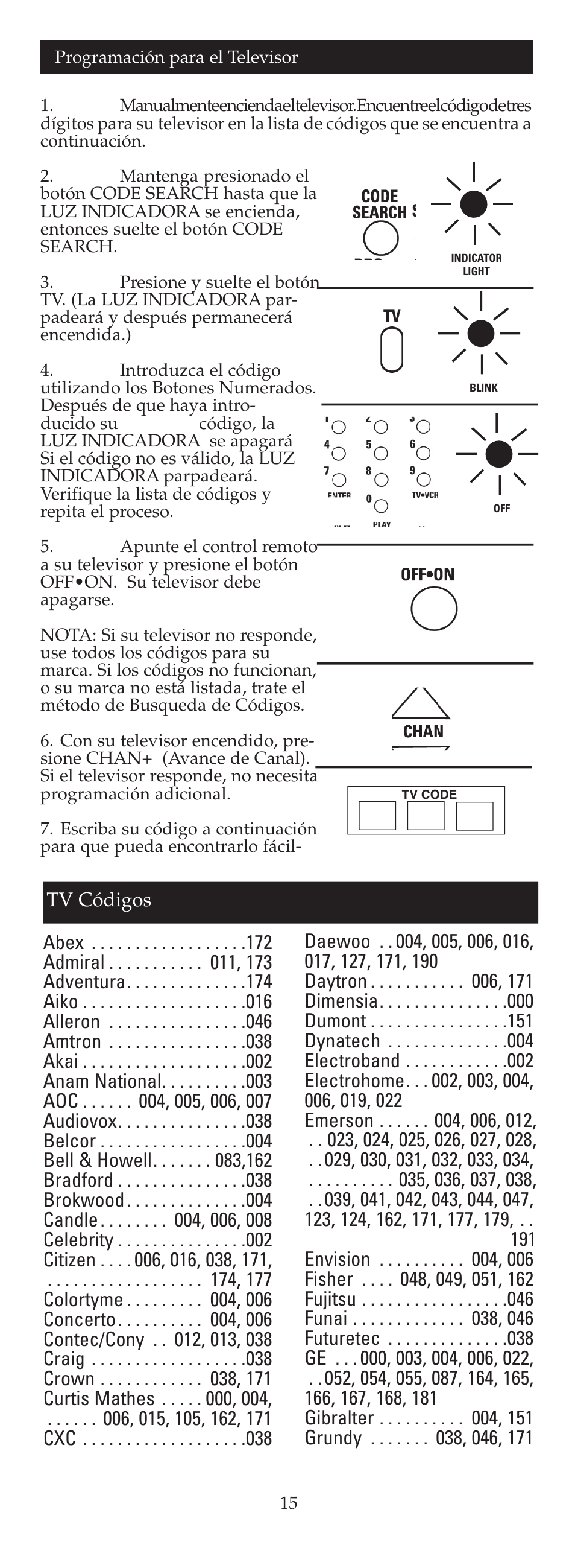 GE 24908 GE Universal Remote User Manual | Page 15 / 25