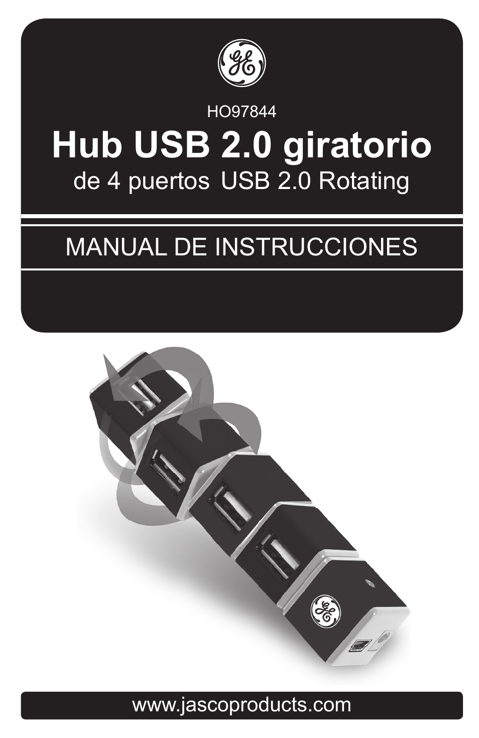 Hub usb .0 giratorio | GE 97844 GE 4-Port Rotating USB 2.0 Hub Black User Manual | Page 15 / 28