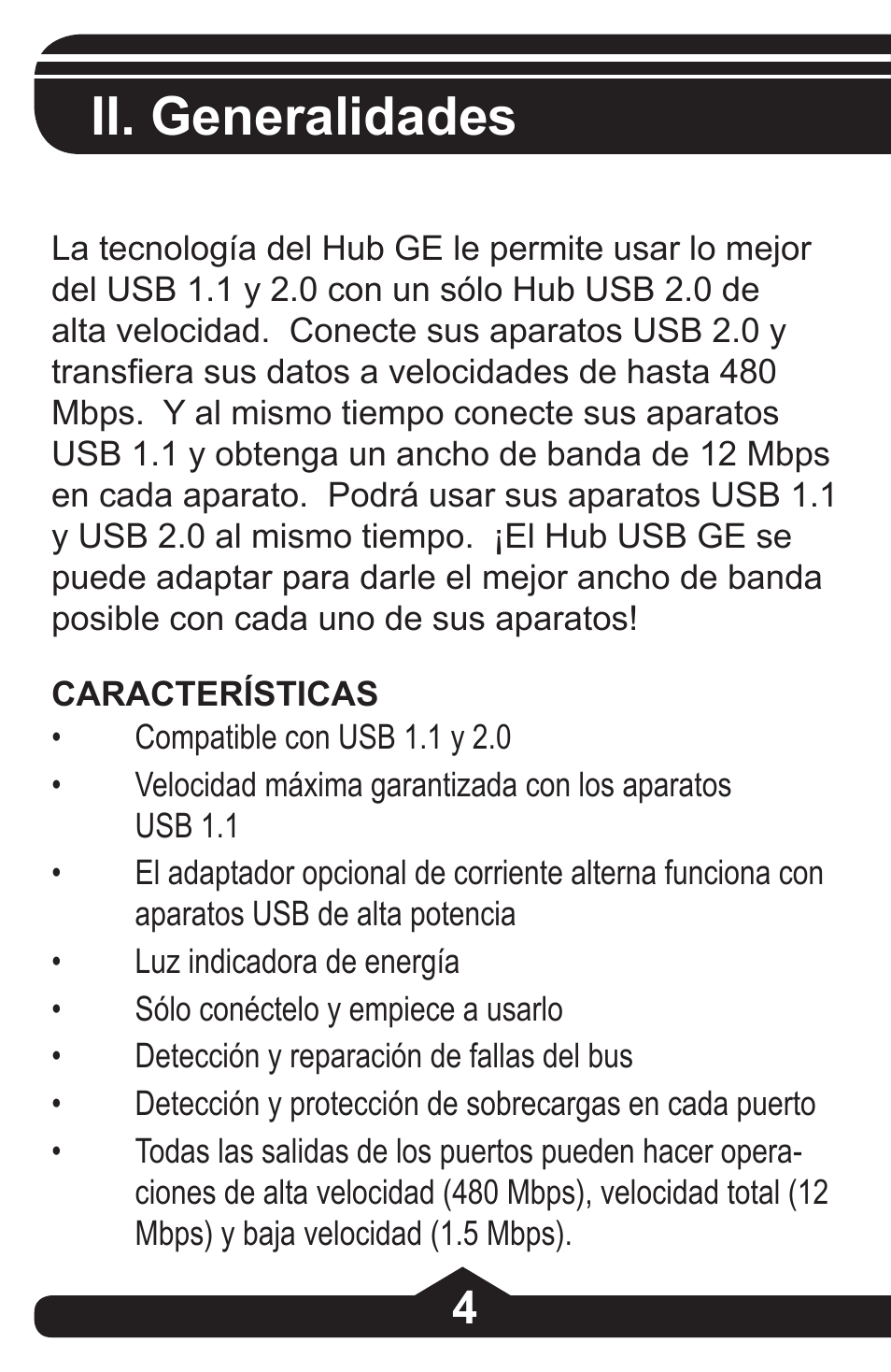 Ii. generalidades | GE 97844 GE 4-Port Rotating USB 2.0 Hub Black User Manual | Page 18 / 28