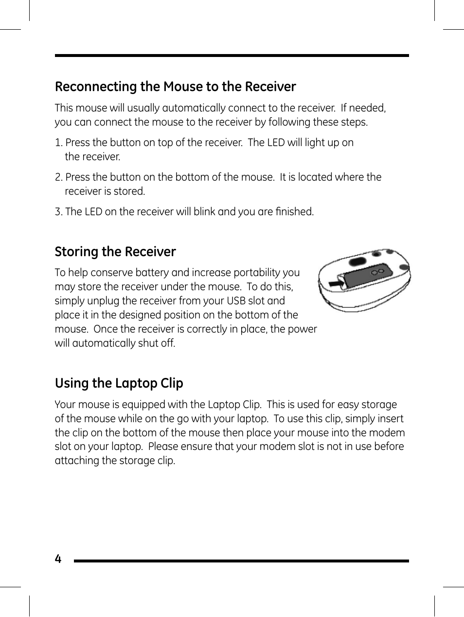 GE 98505 GE Wireless Mini Presentation Mouse User Manual | Page 4 / 12