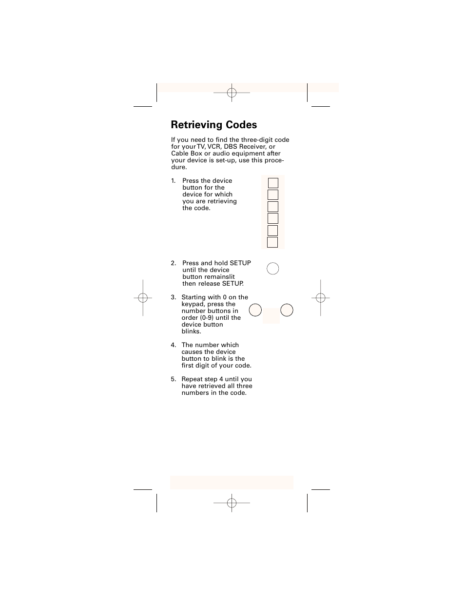 Retrieving codes | GE 24961 GE Universal Remote User Manual | Page 11 / 19