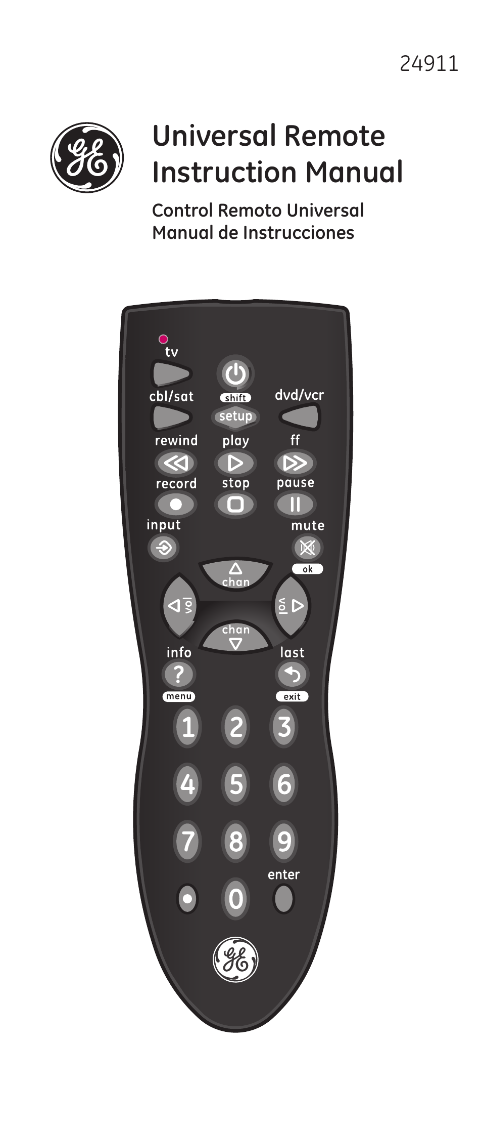 GE 24911-v2 GE Universal Remote User Manual | 44 pages